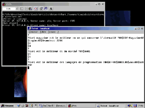 Test de notre protocole sous Telnet